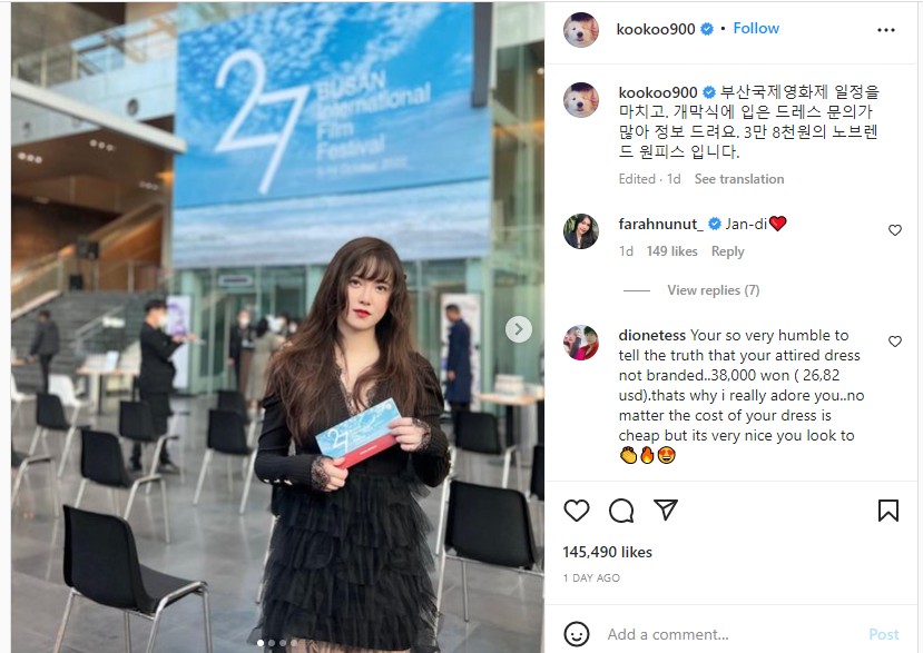 Usai Janji Tampil Lebih Kurusan, Ku Hye Sun Ngaku Pakai Gaun Rp 400 Ribuan di BIFF