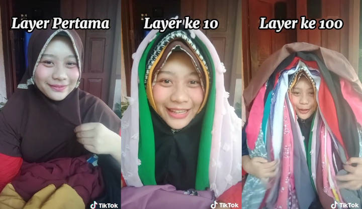 Viral Berkat Eksperimen 100 Lapis Hijab