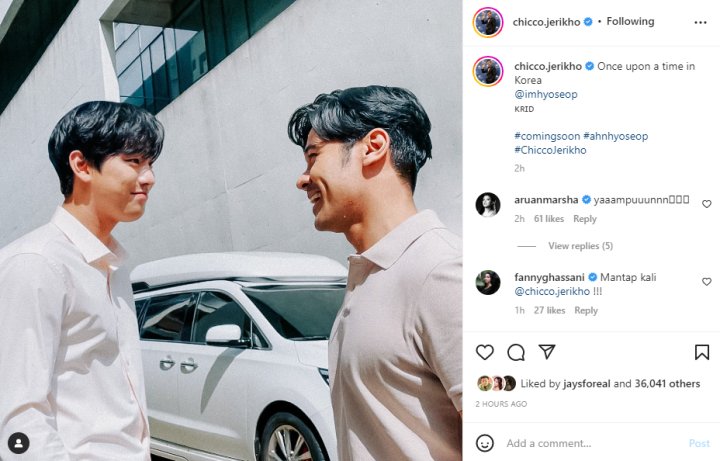 Giliran Chico Jericho Unggah Foto Bareng Ahn Hyo Seop, Visual Curi Fokus