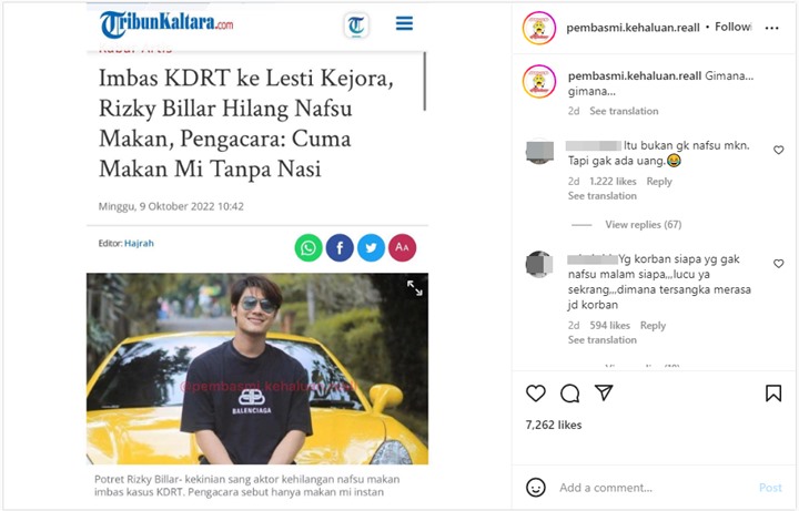 Imbas Isu KDRT, Pengacara Sebut Kondisi Rizky Billar Down: Cuma Mau Makan Mi Instan