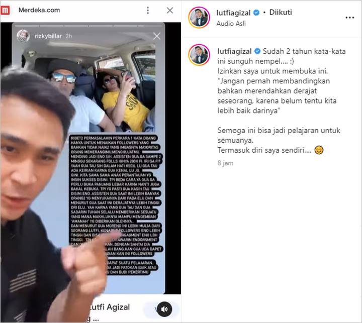 Lutfi Agizal Lampiaskan Unek-Unek Bahas \'Sentilan\' Tak Terlupakan dari Rizky Billar 2 Tahun Lalu
