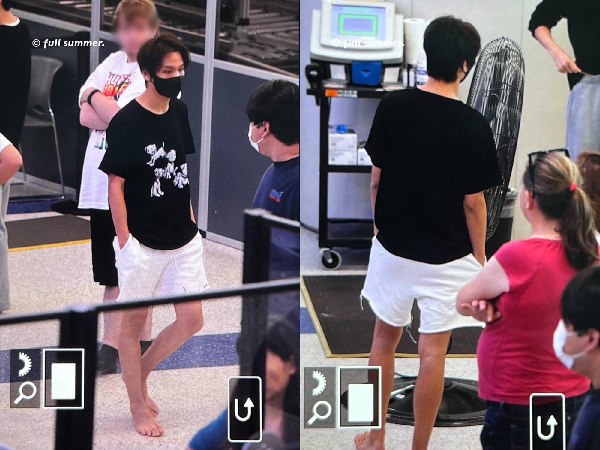 Potret Haechan NCT tanpa mengenakan alas kaki di bandara