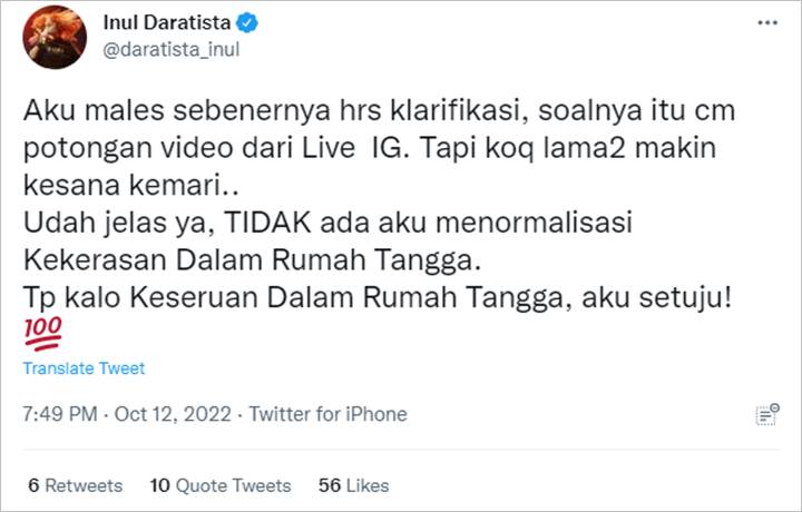 Tak Ingin Jadi \'Bola Liar\', Inul Daratista Bantah Normalisasi KDRT