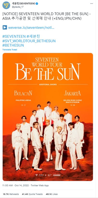 Kejutan! SEVENTEEN Tepati Janji Bakal Kembali Manggung di Jakarta Bulan Desember