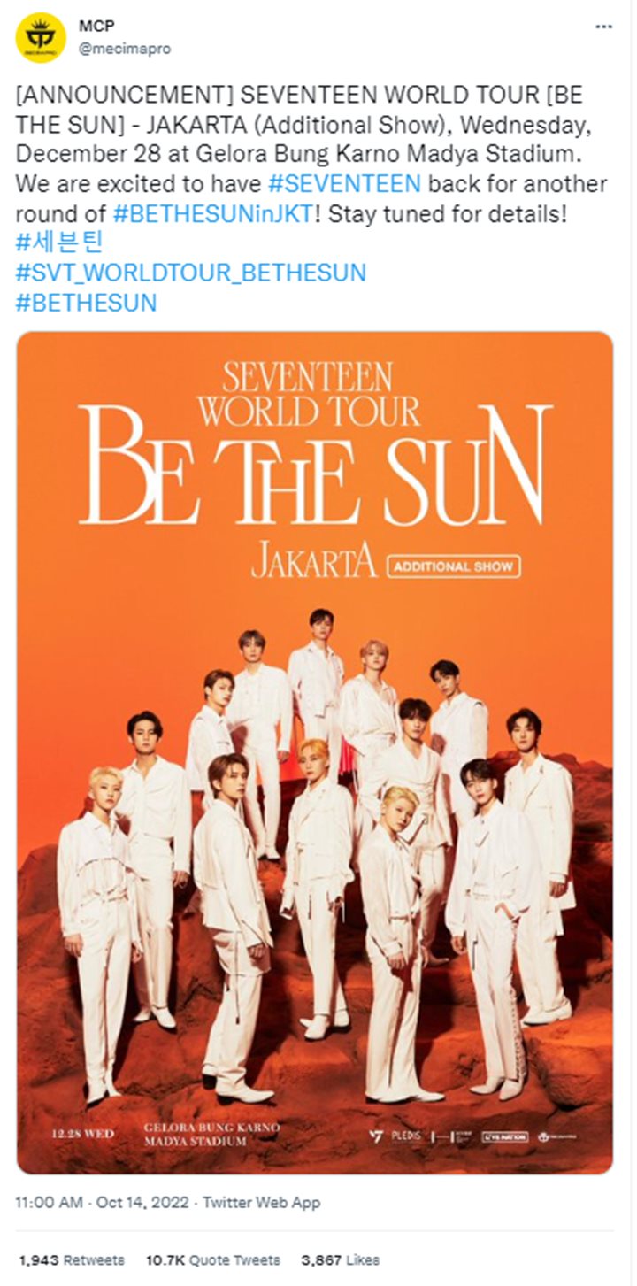 Kejutan! SEVENTEEN Tepati Janji Bakal Kembali Manggung di Jakarta Bulan Desember