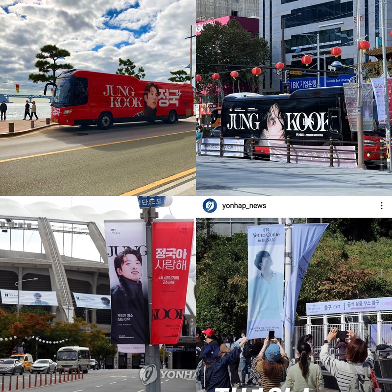 Fans Hias Bus Kota Hingga Stasiun Kota Busan Jadi Serba Jungkook Sambut Konser BTS