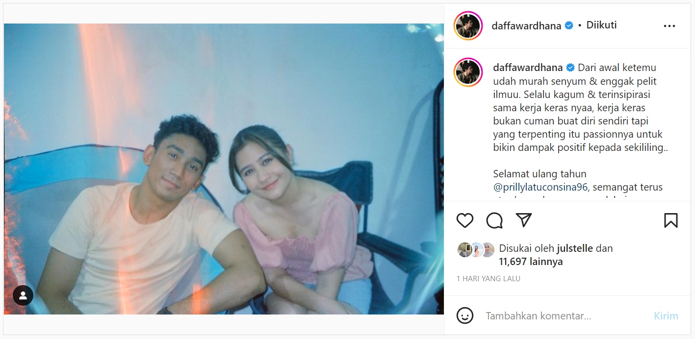 Dikagumi Daffa Wardhana, Prilly Latuconsina Beri Reaksi \'Meleyot\'