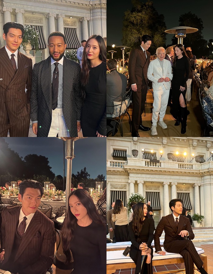 Hadiri Acara Bareng, Kim Woo Bin-Krystal Pose Bareng Desainer Kondang Hingga John Legend