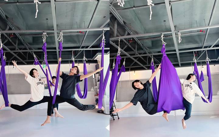 BTS Sukses Lakukan Misi Flying Yoga, Intip Pose Estetik 7 Member