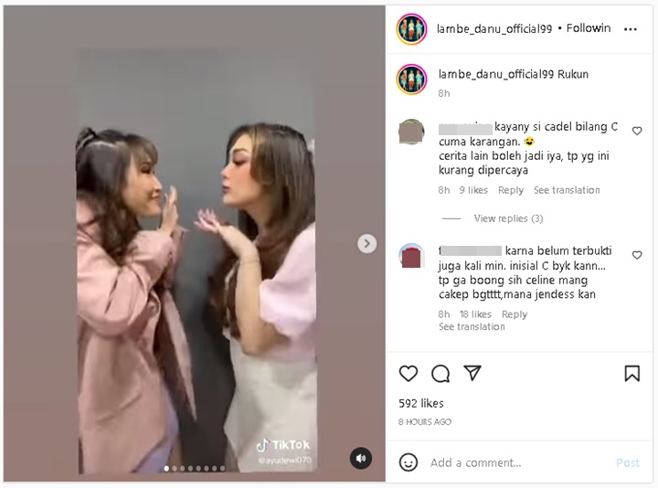 Celine Evangelista Terseret Isu Perselingkuhan R, Video Akur dengan Ayu Dewi Jadi Sorotan