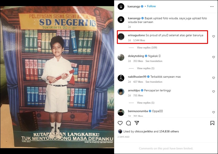 Kaesang Pangarep Pamer Foto Wisuda SD, Komentar Erina Gudono \'Calon Bojo\' Bikin Ngakak Kaesang Pangarep Pamer Foto Wisuda SD, Komentar Erina Gudono \'Calon Bojo\' Bikin Ngakak