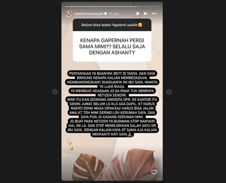 Aurel Hermansyah Berang Dinilai \'Pilih Kasih\' Antara Ashanty dan Krisdayanty
