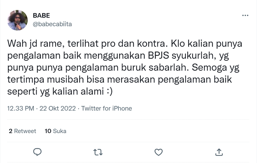 Babe Cabita Sebut Diperlakukan Ketus oleh Perawat dan Dokter Muda Saat Gunakan BPJS