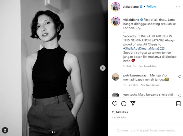 Clingy Banget, Vidi Aldiano Curhat Rindu Ditinggal Sheila Dara Syuting