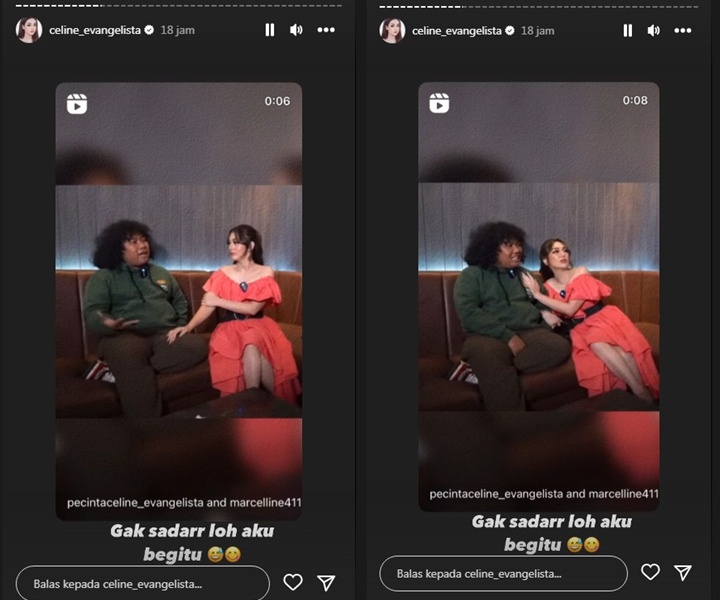 Reaksi Celine Evangelista Usai Disorot Kerap Sentuh Marshel Widianto: Gak Sadar