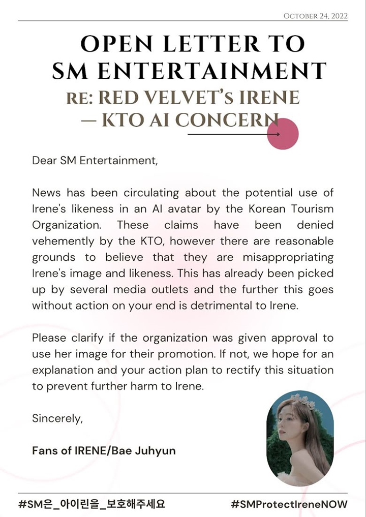 Wajah Irene Red Velvet Diduga \'Ditiru\' Duta Virtual Pariwisata, SM Diminta Turun Tangan Wajah Irene Red Velvet Diduga \'Ditiru\' Duta Virtual Pariwisata, SM Diminta Turun Tangan
