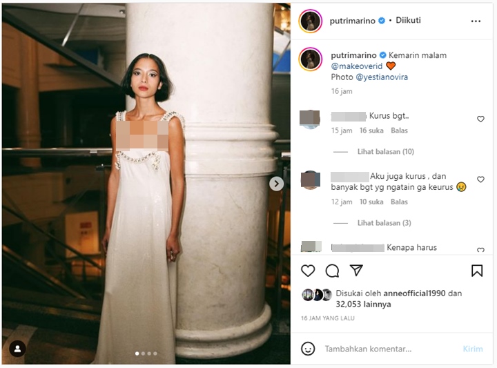 Tubuh Putri Marino di Foto Terbaru Bikin Khawatir
