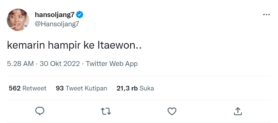Nyaris Jadi Korban, Jang Hansol Singgung Isu Permen Beracun di Tragedi Itaewon
