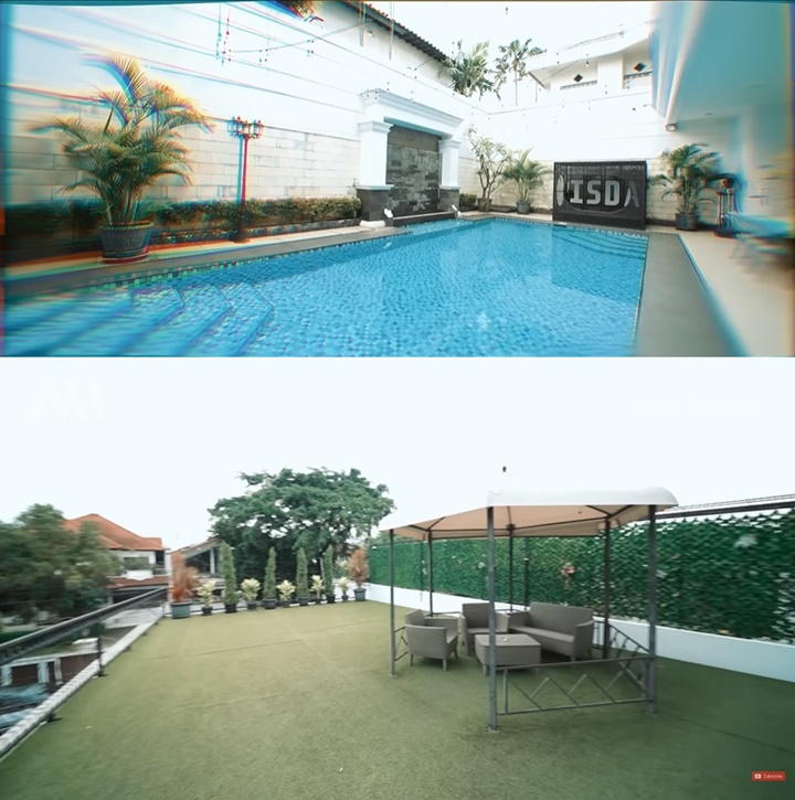 Kolam Renang dan Atap Rumah