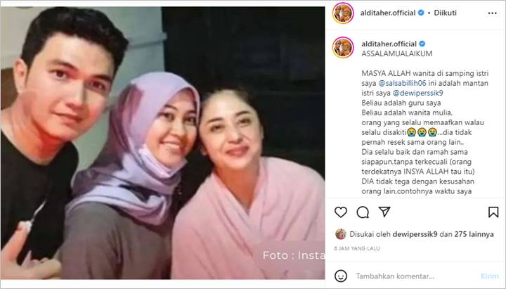 Biasa Nyeleneh, Aldi Taher Tegas Hingga Bijak Saat \'Pasang Badan\' untuk Dewi Persik dari Netizen