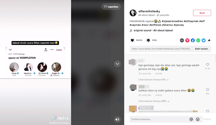 Iqbaal Ramadhan Tirukan Suara Dilan Cepmek yang Viral