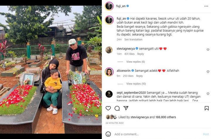 Potret Kesedihan Fuji An Menjelang Satu Tahun Kematian Vanessa ANgel dan Bibi