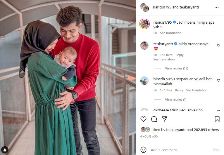 Ria Ricis Pertanyakan Kemiripan Wajah Sang Anak dengan Suami