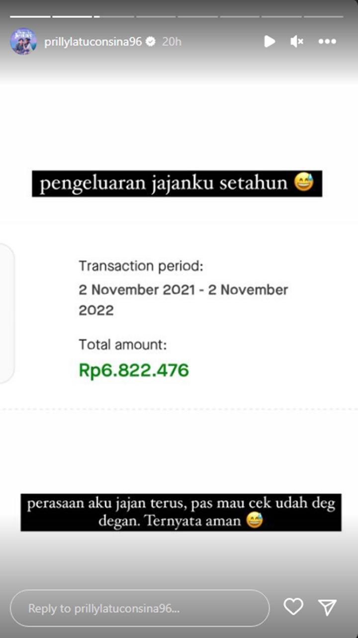 Hobi Jajan, Prilly Latuconsina Syok Lihat Pengeluaran di Aplikasi Online