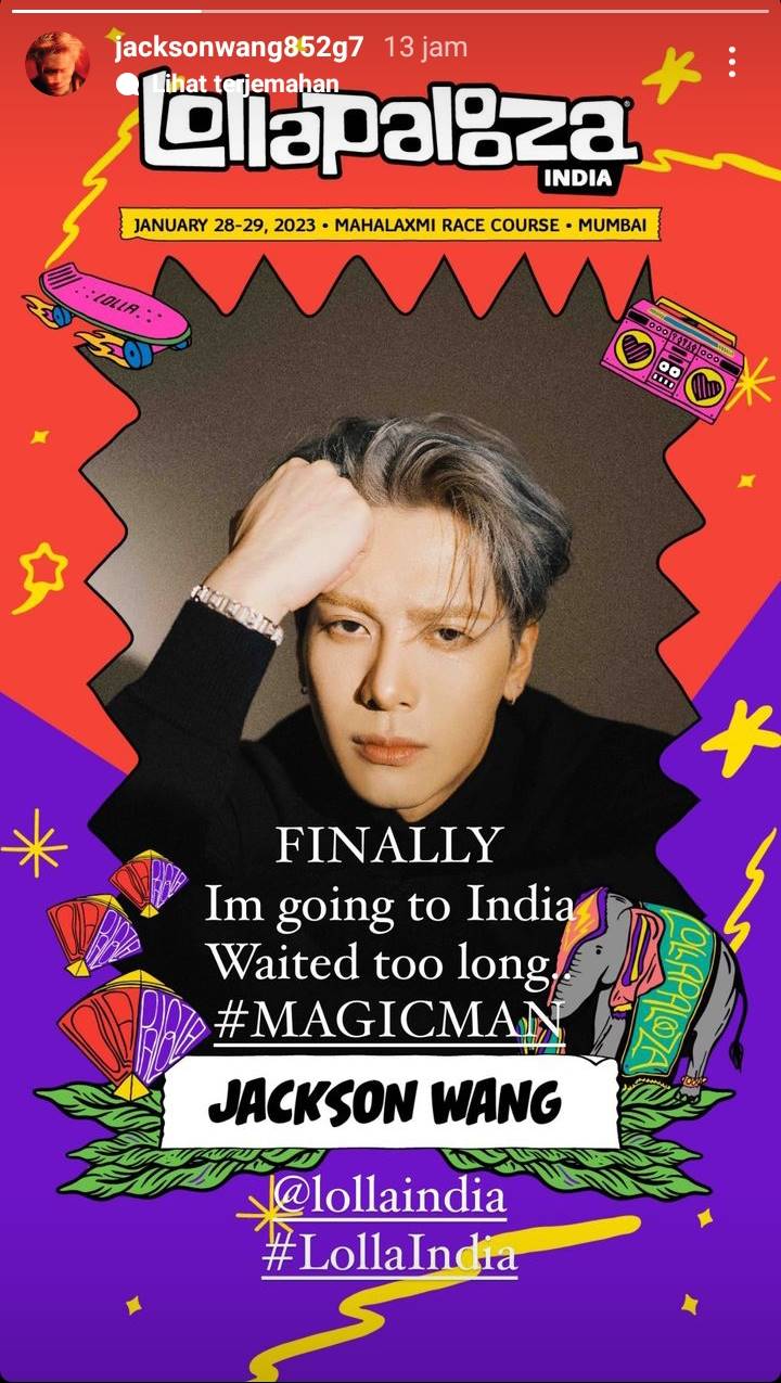 Jackson Wang Jadi Satusatunya Artis KPop yang Bakal Tampil di Lollapalooza India