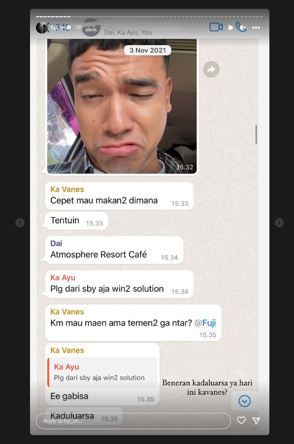 Fuji An Kenang Momen Vanessa Angel Singgung Kedaluwarsa di Chat Terakhir