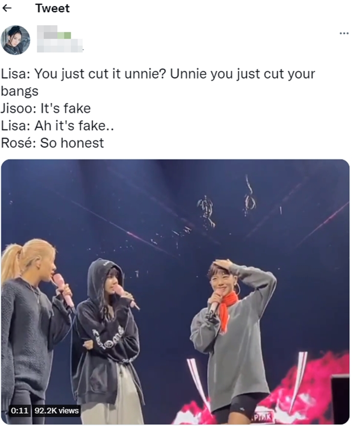 Imutnya Jisoo Akui Pakai Poni Palsu di Konser BLACKPINK