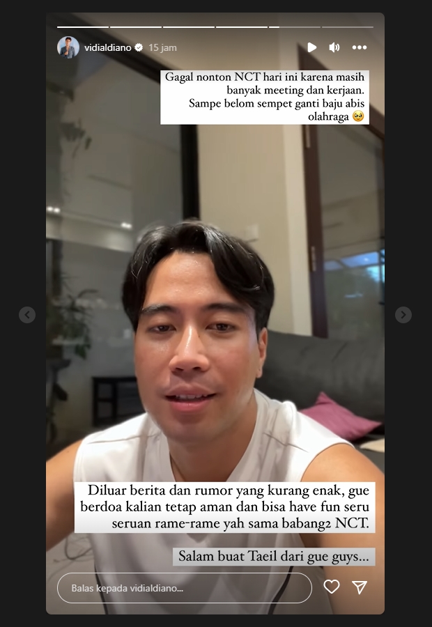 Gagal Nonton Konser NCT 127, Vidi Aldiano Singgung Rumor Tak Sedap