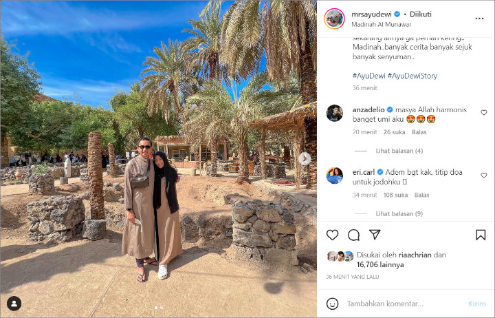 Ayu Dewi Ungkap Banyak Senyuman Saat Mesra Bareng Suami, Komen Erika Carlina Bikin Salfok