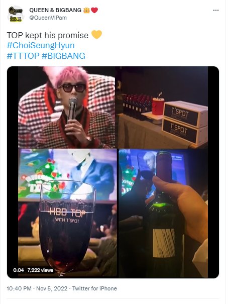 T.O.P BIG BANG Kirimkan Anggur Produksi Sendiri untuk Para Fans yang Rayakan Ultahnya