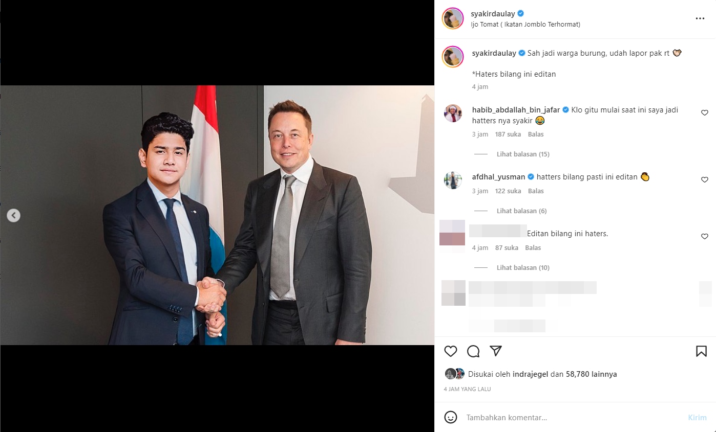 Syakir Daulay Salaman dengan Elon Musk?