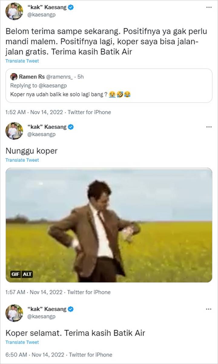 Kaesang Pangarep Ungkap Akhir Drama Koper Nyasar ke Medan