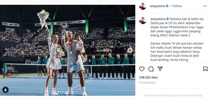 Enzy Storia Ungkap Fakta Dibalik Makeup Tak Luntur Saat Pertandingan Tenis