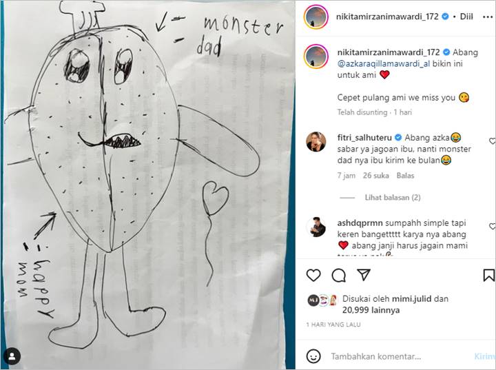 Nikita Mirzani Dapat Gambar Tak Biasa dari Anak, Pesannya Ikut Disorot