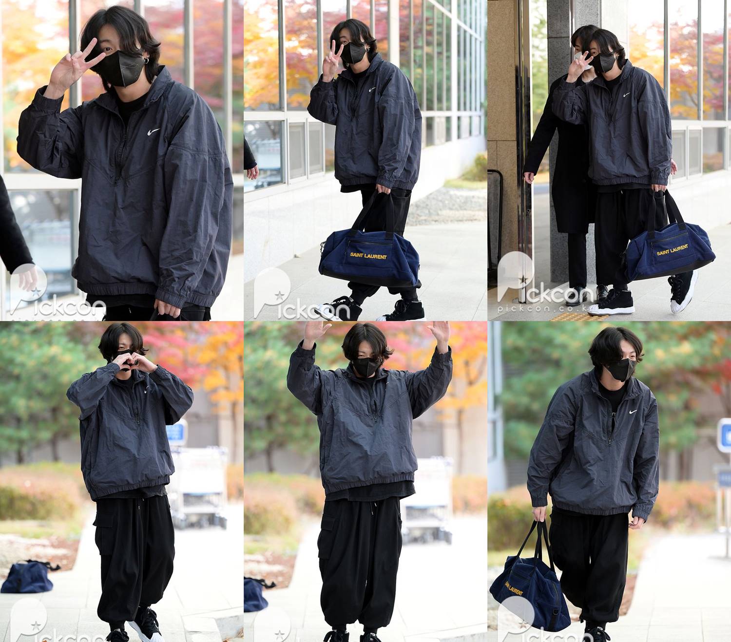 Pose menggemaskan Jungkook BTS di bandara menuju Qatar