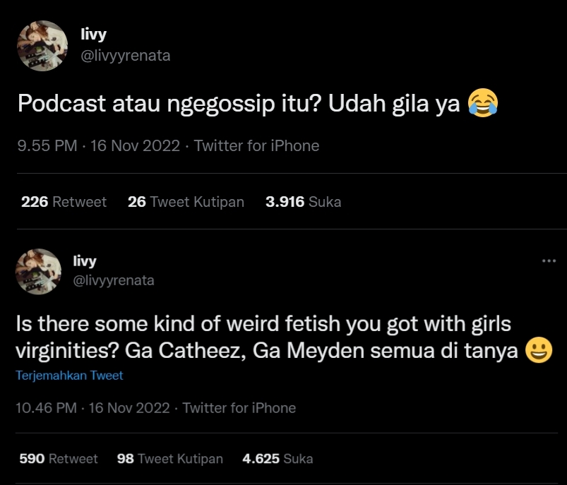 Livy Renata Sentil Sikap Deddy Corbuzier yang Kerap Bahas Keperawanan