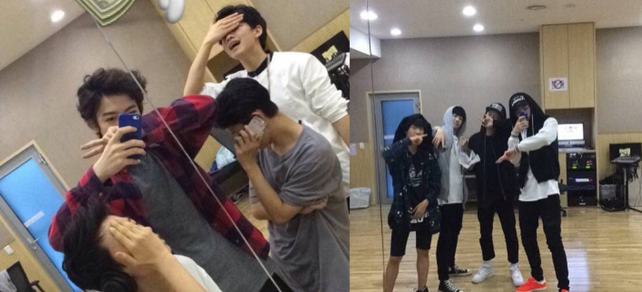Momen Bang Ye Dam, Junkyu TREASURE, NOA, dan Choi Rae Sung pada masa trainee di YG Entertainment