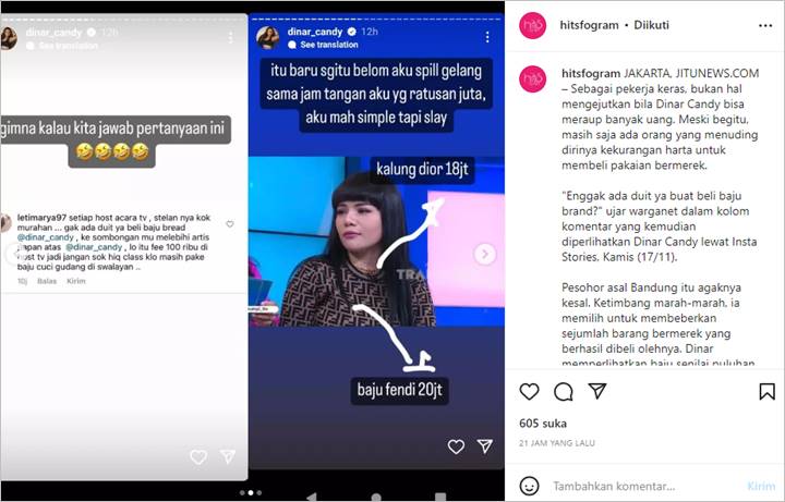 Dinar Candy Ngegas Usai Pilihan Bajunya Saat Tampil di TV Diremehkan