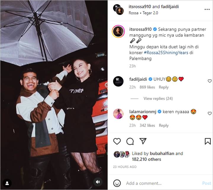 Rossa Bahagia Pamer Partner Manggung, Sosoknya Pancing Reaksi Super Gemas