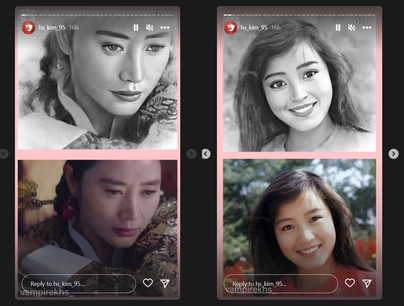 Kim Hye Soo membagikan hasil gambaran penggemar di Instagram
