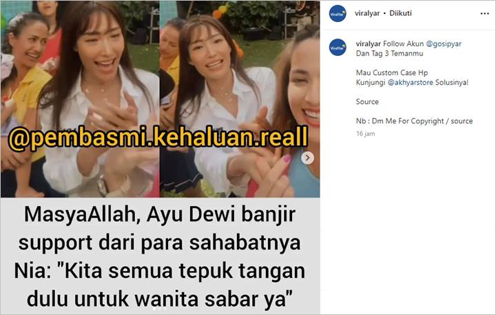 Ayu Dewi Bereaksi Usai Mendadak Kesabarannya Dipuji Habis Nia Ramadhani