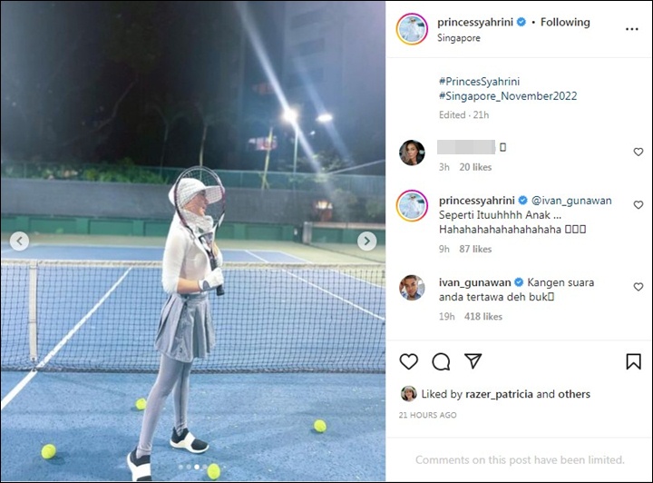 Syahrini Pamer Kebolehan Main Tenis di Singapura, Ivan Gunawan Komentar Kangen Syahrini Pamer Kebolehan Main Tenis di Singapura, Ivan Gunawan Komentar Kangen