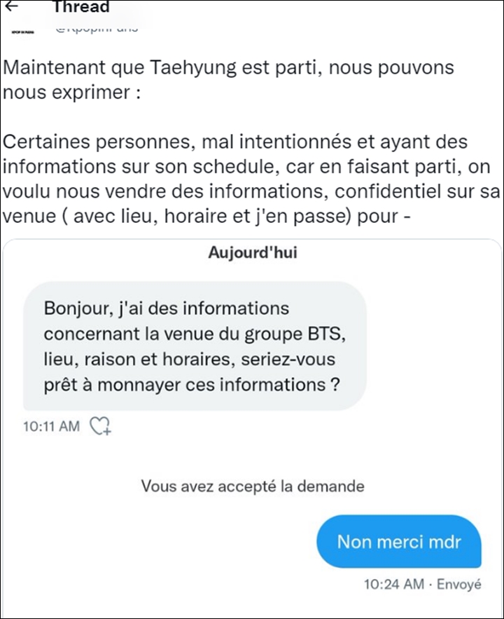 Informasi Jadwal Pribadi V BTS Diduga Dijual Staf HYBE