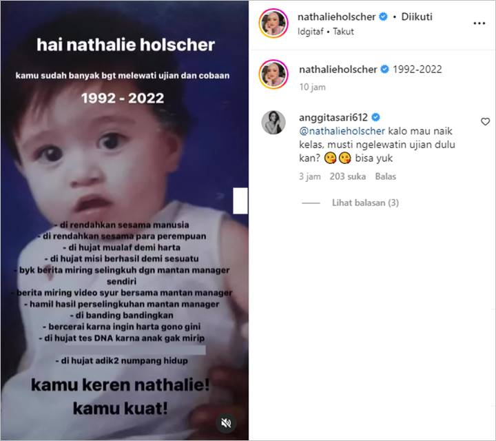 Nathalie Holscher Tulis 11 Ujian Hidup yang Sempat Dilalui Seraya Semangati Diri Sendiri