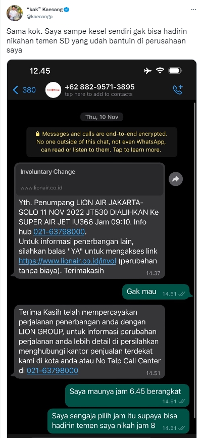 Kaesang Pangarep Kembali Dikecewakan Maskapai