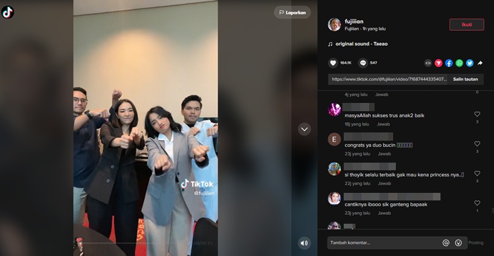 Fuji An-Thariq Main TikTok Bareng Gisella Anastasia dan Pacarnya, Dipuji Jadi Duo Bucin